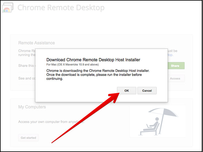 download chrome remote host installer