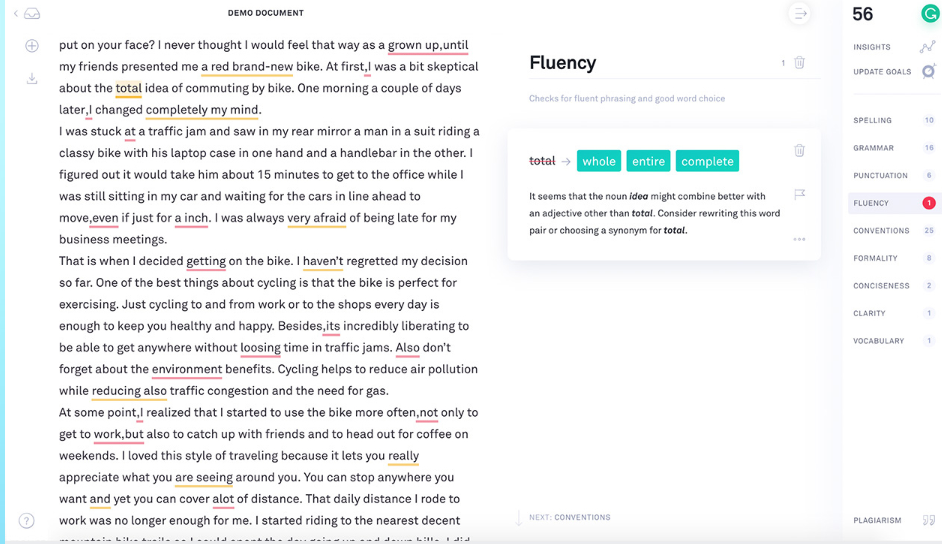 grammarly for students