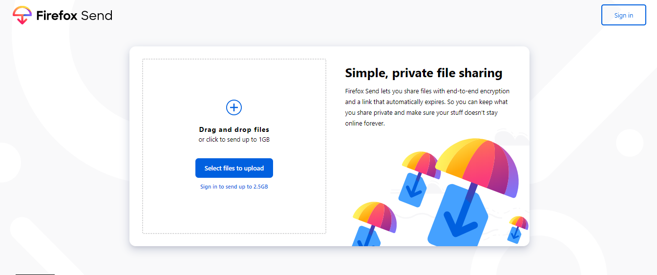 FireFox Send Fire Fox Send